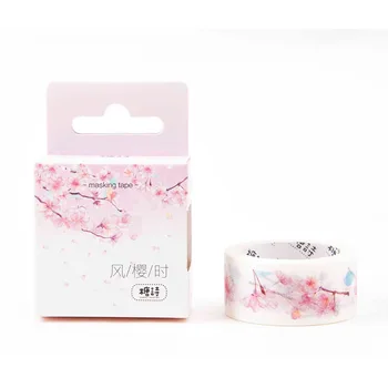 

1pcs Washi tapes account album diary DIY decorative stickers wind cherry when 20mmX5m