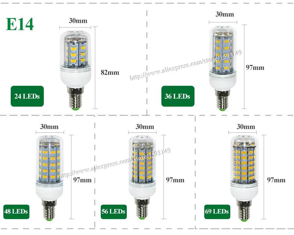 1 шт. E27 E14 светодиодный кукурузная Лампа 220v SMD5730 светодиодный светильник 24 светодиодный s 36 светодиодный s 48 Светодиодный s 56 светодиодный s 69 светодиодный s люстра-прожектор для дома ligthting