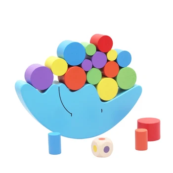 

Chanycore Baby Learning Educational Wooden Toys Blocks Jenga ddm Balance Moon Domino Geometric Shape Enlightenment Gifts 4159