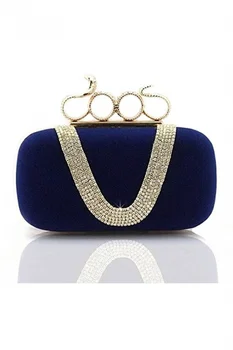 

Women's Elegant Evening Bag Ladies' Handbag Clutch Bag for wedding and evening dresses (Snake Dark Blue)