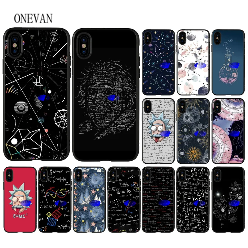

Math Formula Chemistry Science patterns black soft Phone Case for iPhone 7 8 6 6S Plus X XS MAX 5 5S SE XR Cover