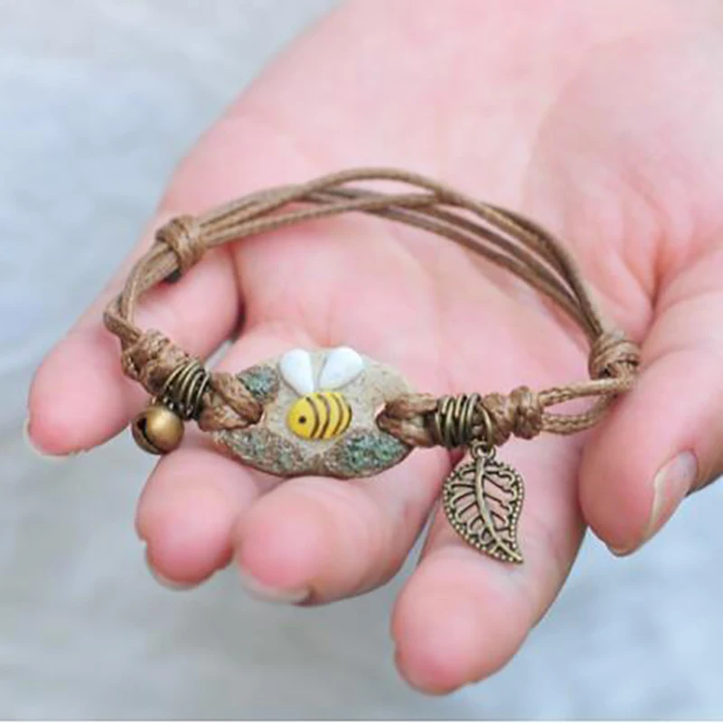 Fish 1Pcs Folk custom Bracelets Pattern Ceramics Manualin Chain & Link