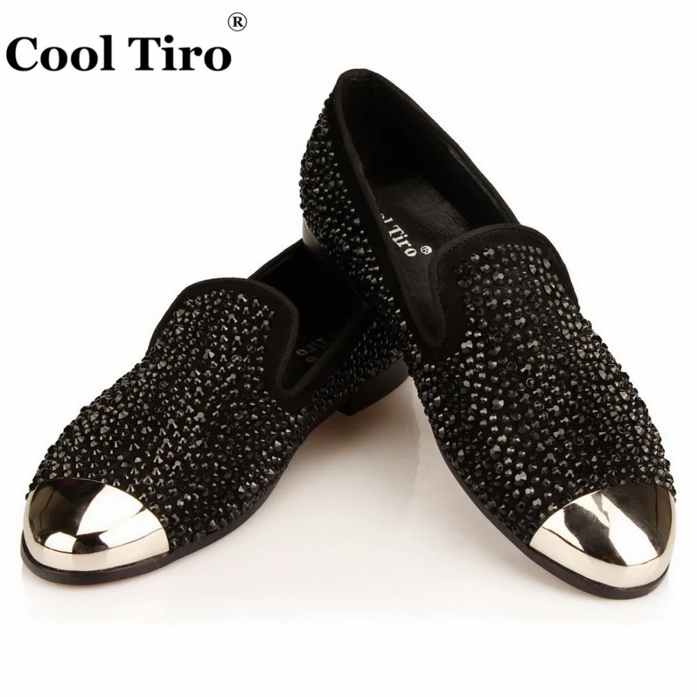 Black Rhinestones Slippers Loafers (8)