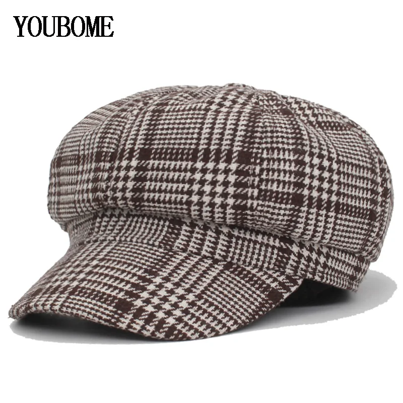 

YOUBOME Fashion Women Octagonal Hats For Women Beret Gorras Planas Snapback Caps Female Casquette Sun Hat Octagonal Newsboy Cap