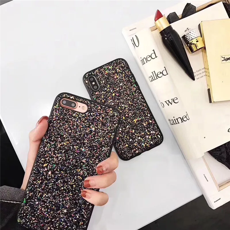 Роскошные модные блестящие Сияющие Чехлы для iPhone 6 6S 7 plus 8 Plus задняя крышка из ТПУ