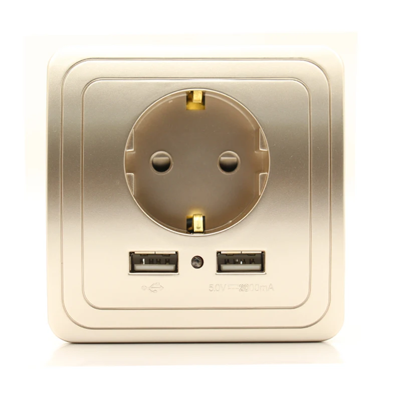 Minitiger, двойная USB розетка, розетка с европейской вилкой, 2А, настенное зарядное устройство, адаптер, электрическое настенное зарядное устройство, адаптер, зарядка USB