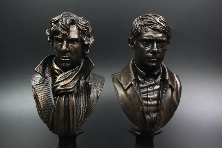 

[Funny] 2Pcs/lot 16cm Benedict Cumberbatch Watson Sherlock Holmes resin figure statue toys Collection model desk decoration gift