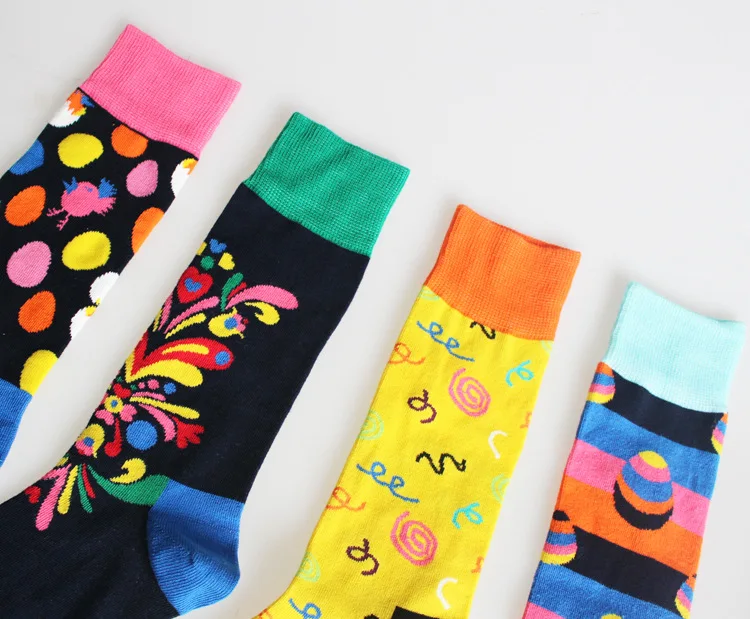 12 пар Happy Socks шведский народная Стиль Для мужчин Для женщин эксклюзивные носки хлопковые носки с индивидуальным дизайном Meias женский