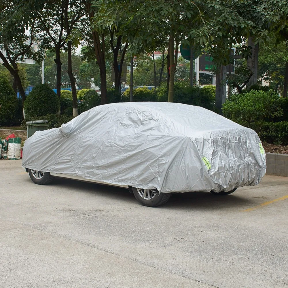 Нейлоновый чехол для автомобиля, защита, полное покрытие автомобиля, Серебряный Снежный солнцезащитный козырек, пылезащитный чехол для автомобиля