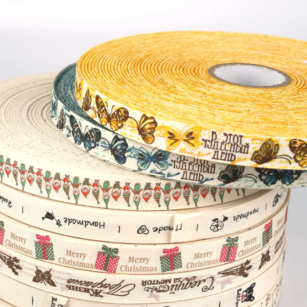 5 Yard Handmade Design Printed Cotton Ribbons For Wedding Party Decoration Gift Wrap Christmas Ribbon DIY Sewing Fabric ribbon decoration,ribbon supplies,wrapping ribbon,sewing ribbon,christmas ribbon,cotton ribbon