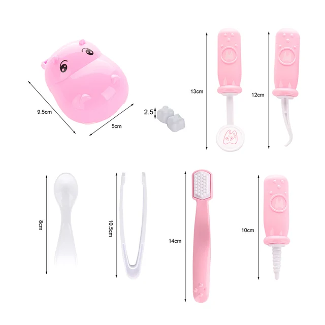 9Pcs Kids Pretend Play Dentist Check Teeth Model Set Medical Kit Educational Role Play Simulation Learing Toys 2