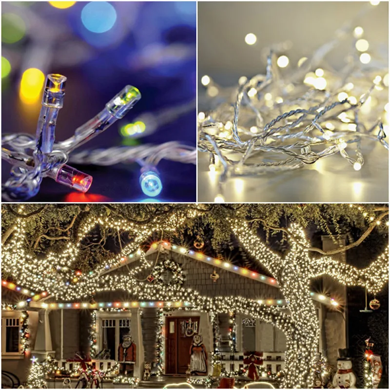 Buy 10m/100leds 220V Led String Christmas Lights With 9 Modes for Holiday/Party