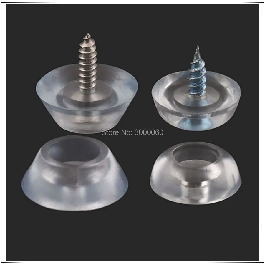 

17mm Diameter Transparent Silicone Pad Anti-slip Washer With M3x16mm SS Countersunk Self Tapping Screw For Furniture Foot