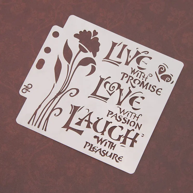 

5inch Flower Love Words Layering Stencils Wall Painting Scrapbooking Stamping Embossing Album Decorative Paper Card Template