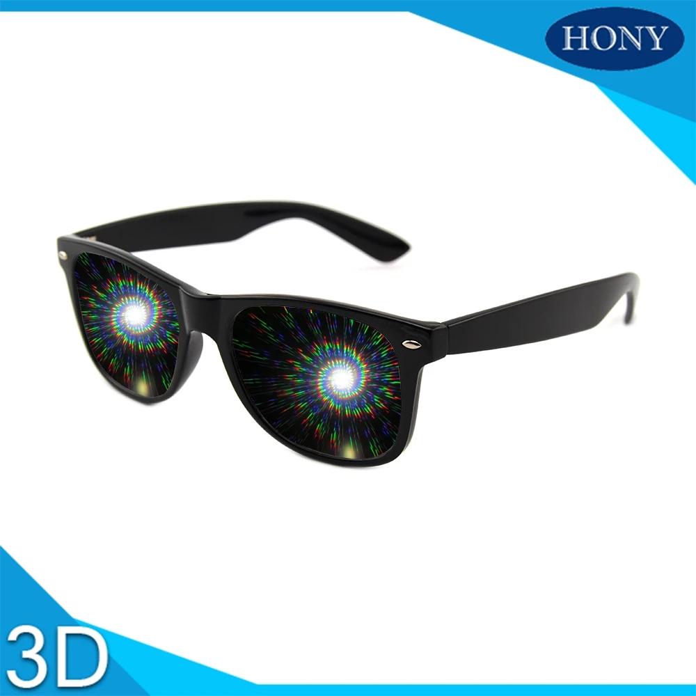 

10pcs Plastic Spirals Fireworks Rainbow Raves Prism 3d Glasses, Diffraction Glasses Spirals Wholesale Plastic for Funny Parties