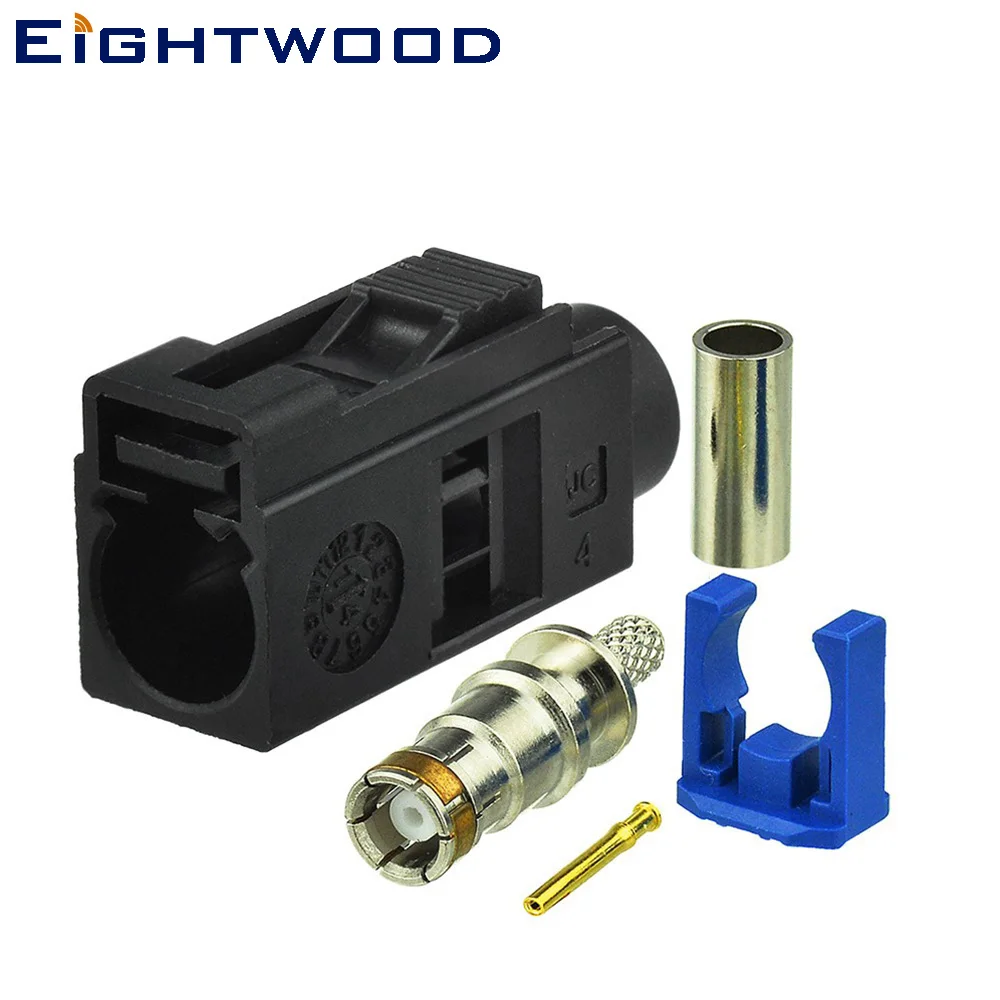 Eightwood Fakra Crimp Jack Connector Black /9005 for RG316 RG174 LMR100