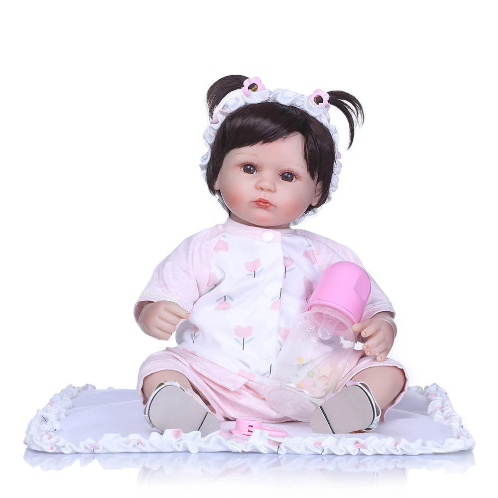 

46cm Soft Body Silicone Reborn Baby Doll Toy for Girls 16" Vinyl Newborn Girl Baby Doll Gift Girl Brinquedos