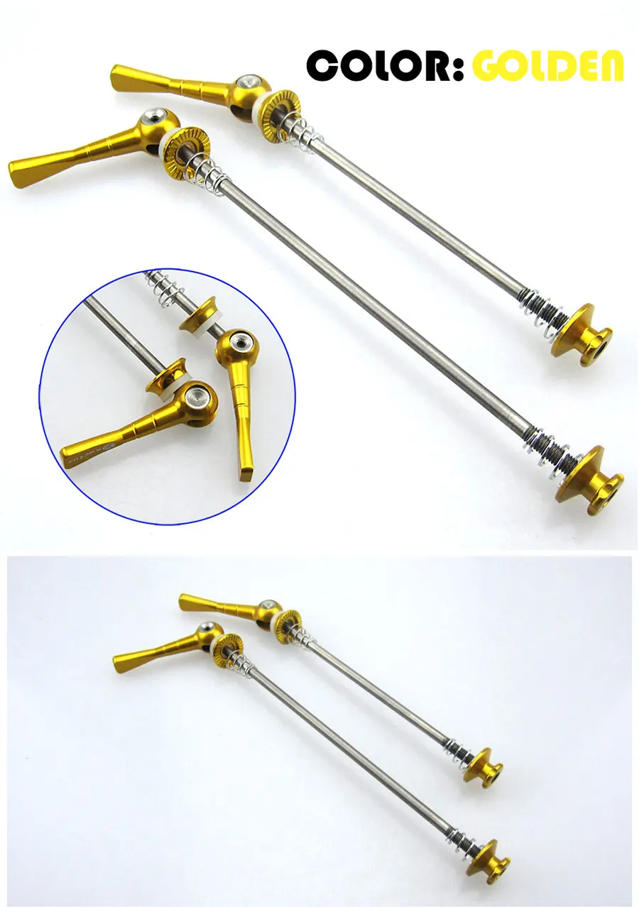 5 bestgia 2Pcs Titanium Axle Skewer CNC Bicycle Quick Release Wheel Hub Skewers Road Mountain Bike Front & Rear Skewer Bolt Lever Axle