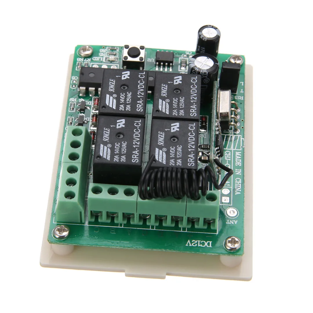 Mayitr 4pcs HCS301 433MHz Rolling Code Remote Control + DC 12V 10A Wireless Relay Receiver