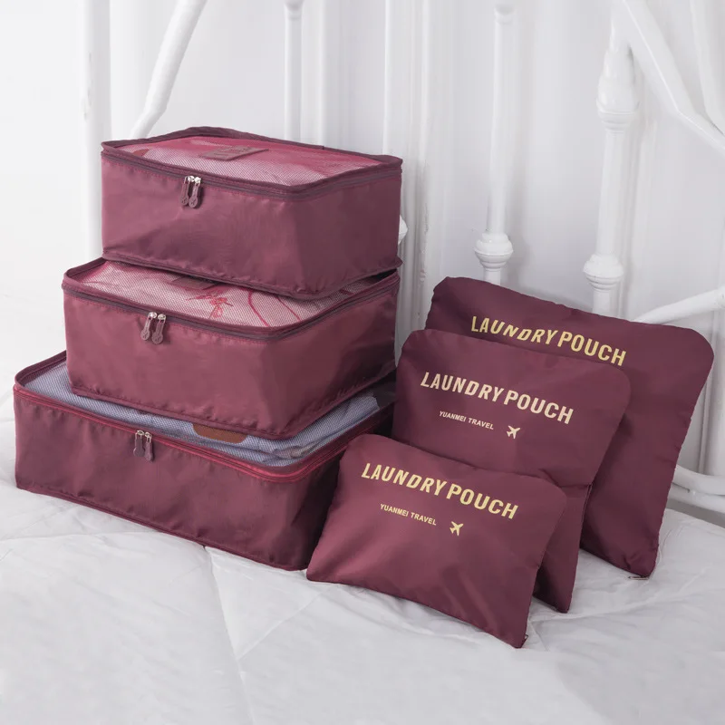 

Travel Cloths Storage bag Six-piece Set Waterproof Bra Cosmetics Underwear Luggage Suitcase Baggage Organizer Bag TAOSCIL