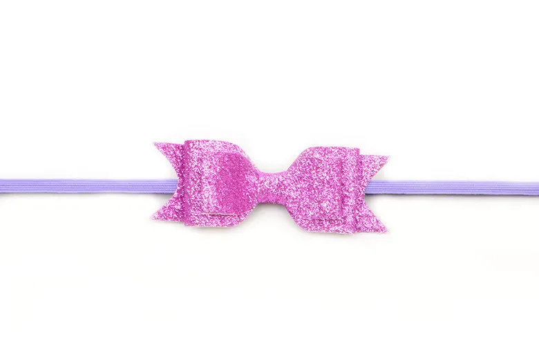 1 шт., повязка на голову MAYA STEPAN, детские повязки на голову, аксессуары для волос для девушек, повязка на голову с блестящим бантом, повязка на голову для новорожденных - Цвет: Фиолетовый