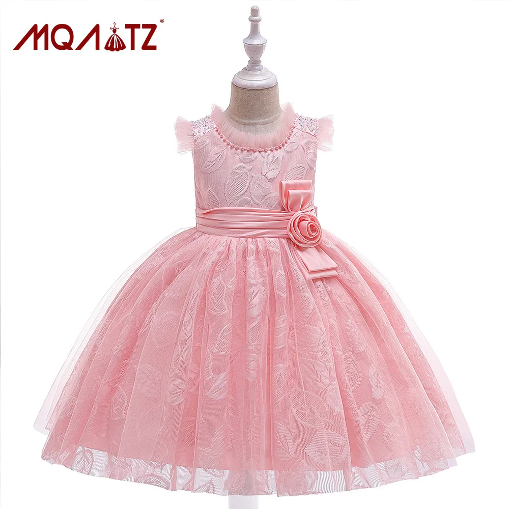 

MQATZ Kids Dress for Girls Wedding Tulle Lace Long Girl Dress Elegant Princess Party Pageant Formal Gown for Teen Children
