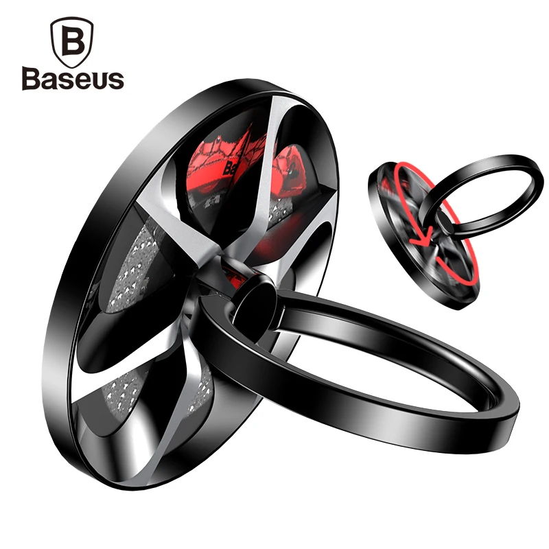 Baseus Finger Ring Holder Metal Finger 360 Degree Spinner Mobile Smartphone Stand Holder For iPhone 7 Samsung S8 Hand Phone Ring