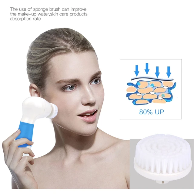 Battery Operated Electric Facial Brush 4 in 1 Multifunction Facial