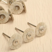 30 шт., 3 мм, Мягкая зубная полировальная щетка, белая козья шерсть, полировка, чистящие колеса, щетки, боры для стоматологической лаборатории, Ротационные Инструменты