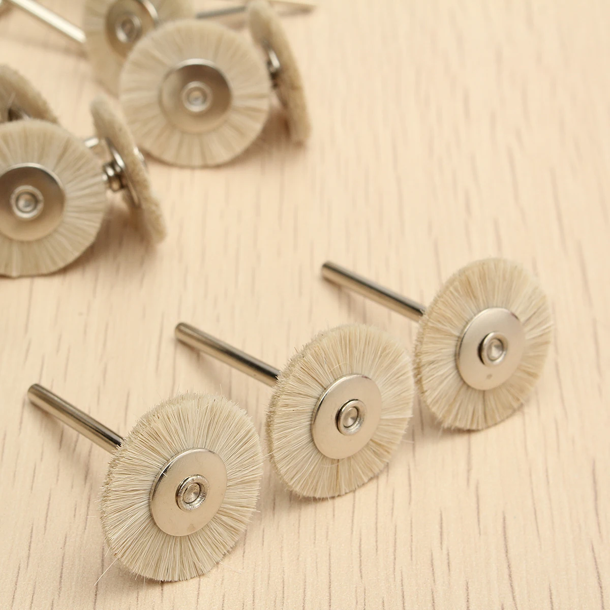 30pcs 3mm Soft Dental Polishing BrushesWhite Goat Hair Buffing Cleaning