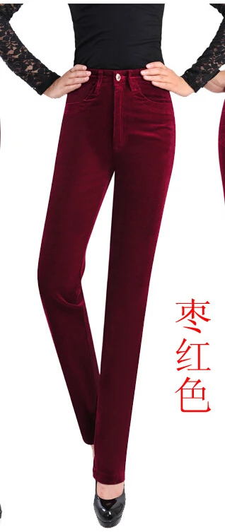 Женские осенние вельветовые брюки, женские повседневные вельветовые брюки ярких цветов со средней талией, 27-36 - Цвет: 7