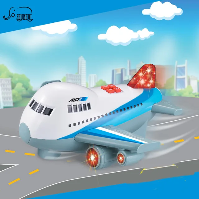 2017 kids mini universal plane toy electric airplane model lighting sound airbus automatic steering toys xmas
