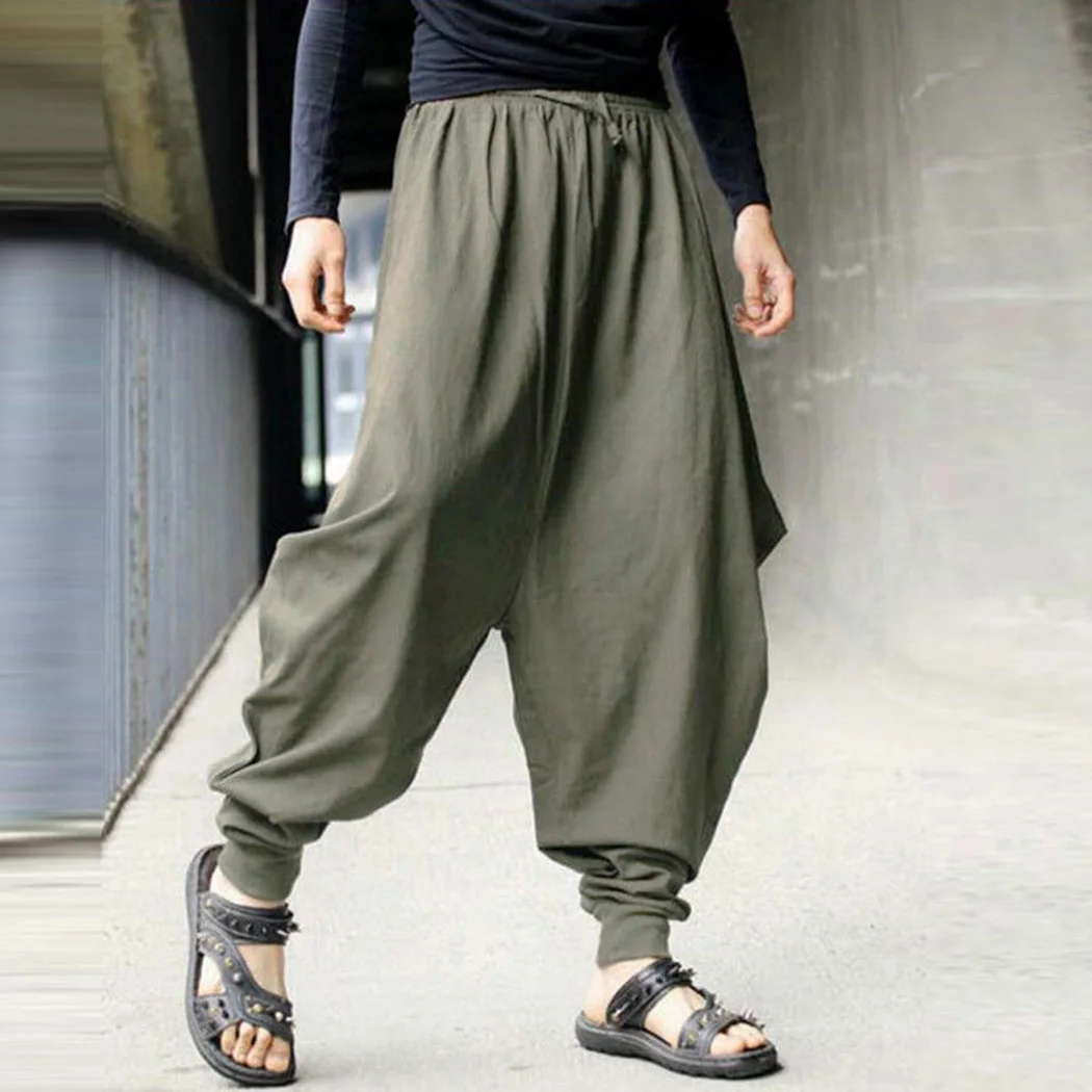 свободные японские штаны. брюки loose baggy мужские. брюки loose baggy мужские. Baggy loose cotton harem pants мужские. японские брюки мужские.