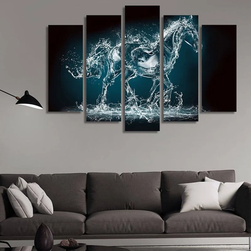 

Multi-picture Combination diamond Painting 5pcs"black horse"mosaic cross stitch diamond embroidery,full square/round drills