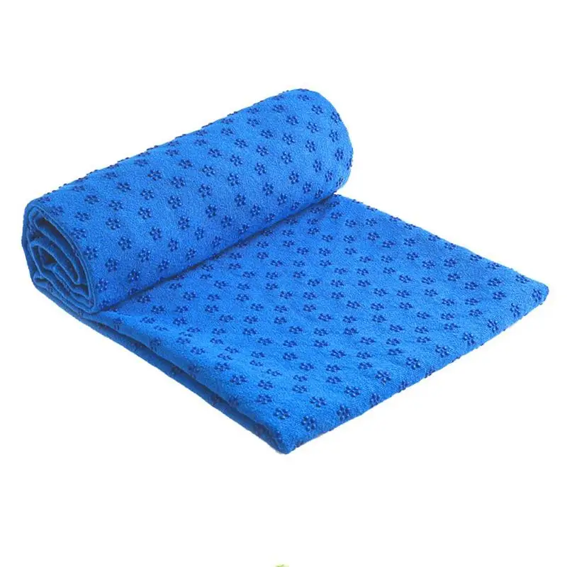 Non Slip Yoga Mat Cover Towel Blanket Sport Fitness Exercise Pilates Blanket Workout Sports Towel 183x63cm - Цвет: Синий