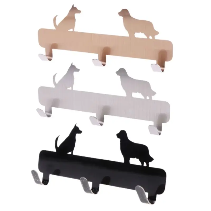 

Waterproof Dog Shaped 3 Hooks Wall Door Rustic Hanger Clothes Coat Hat Key Hanging Home Kitchen Bathroom Multi-Purpose Hooks
