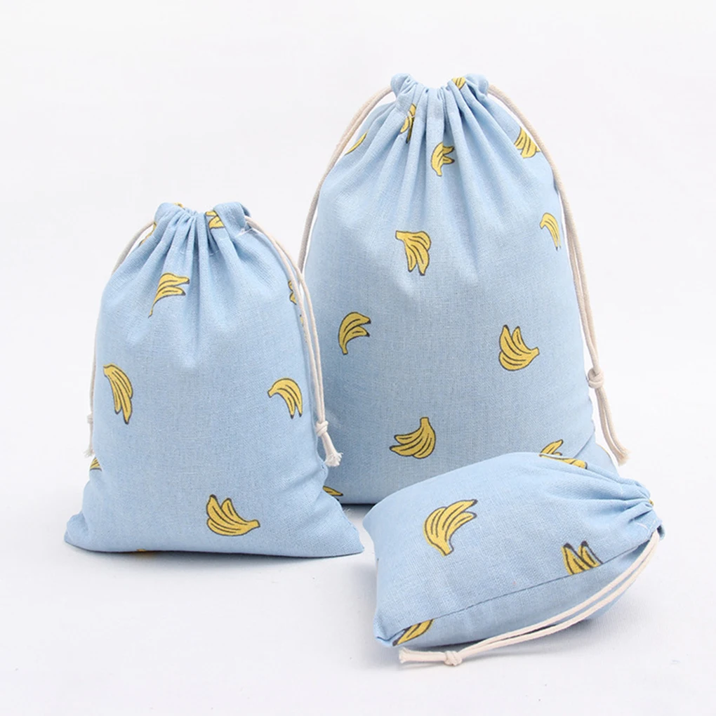

Banana Printing Gift Drawstring Backpack Travel Packing Bag Sackback Shoulder Snack Sundries Pocket Holder Container