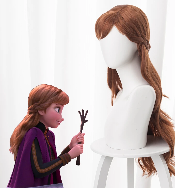Kopen Prinses Anna Cosplay Pruik Olaf s Adventure Cosplay Anna Pruik Mix Blond Braid Lange Synthetisch Haar voor Party