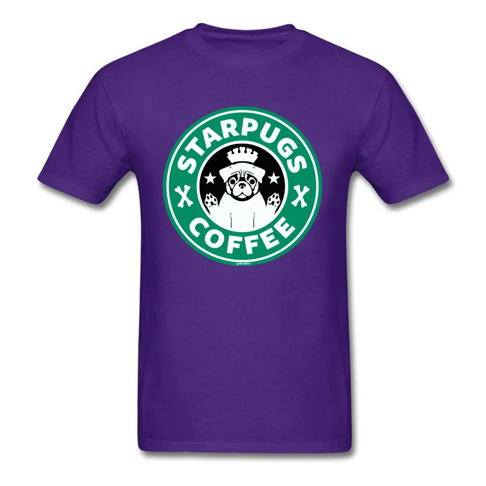 Men Dominant Comics Tops T Shirt Round Neck NEW YEAR DAY Cotton Fabric T-shirts Funny Short Sleeve Starpugs Coffee T Shirts Starpugs Coffee purple