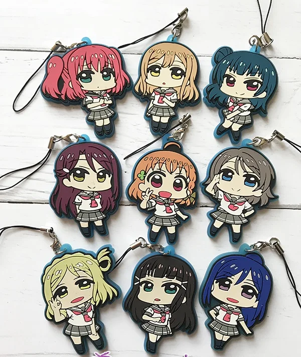 G522 Love Livev Kotori аниме брелок Nico Rin Umi Maki Chika Riko Yoshi Kunikida Kanan резиновый ремешок/Шарм для