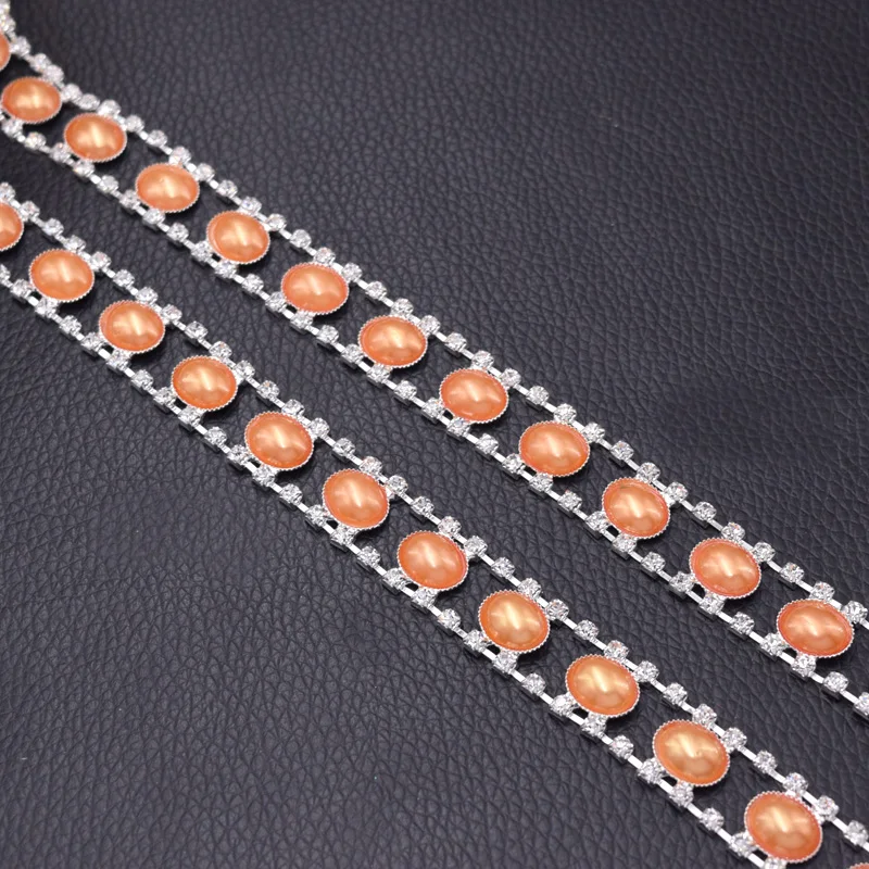 Pearl rhinestone belt patches trimming (5)