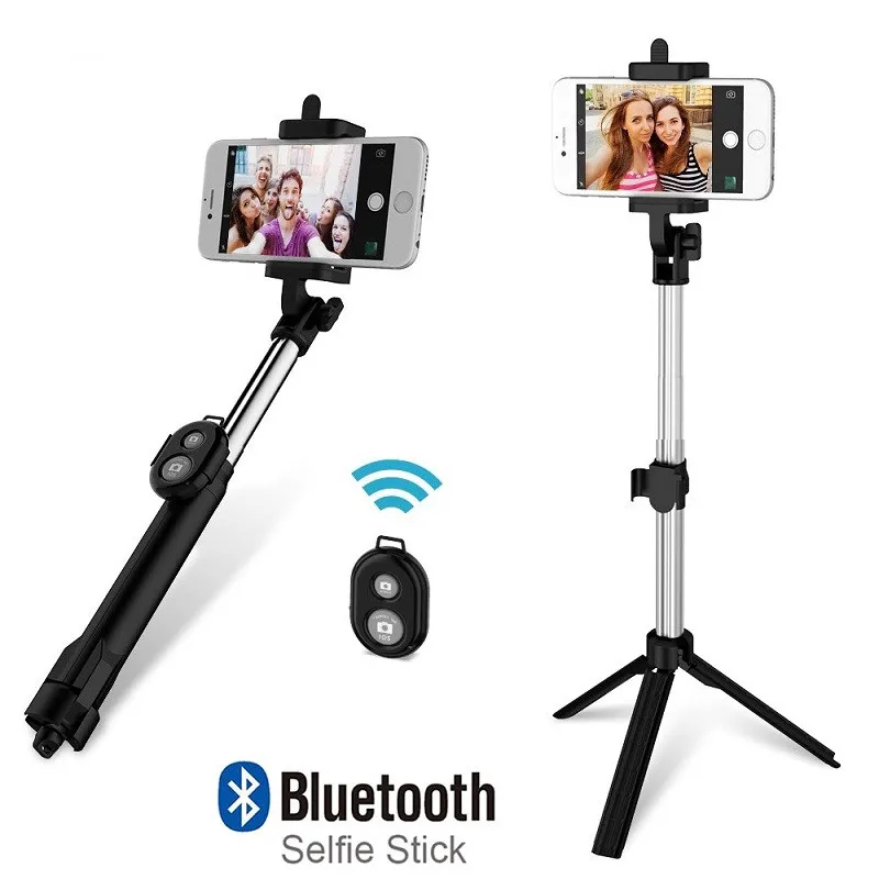 

Foldable Mini Selfie Stick Self Bluetooth Selfie Stick+Tripod+Bluetooth Shutter Remote Controller for iPhone Android