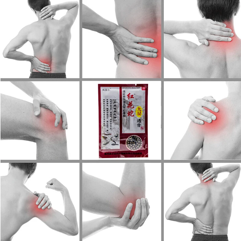 8pcs/set Safflower snake Pain Relief Plaster Back Neck Muscle Shoulder Patch of Health Care Body Massage