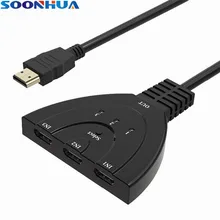 SOONHUA 3 HDMI In 1 HDMI Out Adapter With Auto Manual Switch Support 1080P 250 MHz 2.5 Gbps Bandwidth HDMI 1.4  For PC DVD HDTV