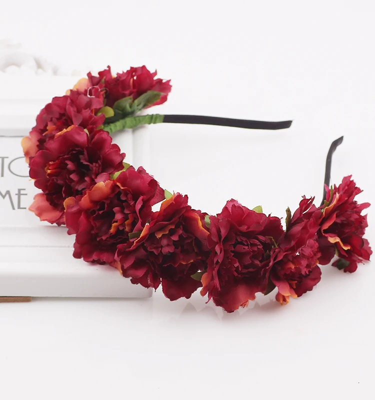 Головной убор ручной цветок венок-Корона Halo венок Роза волос свадебный венок головной убор украшение для девочек