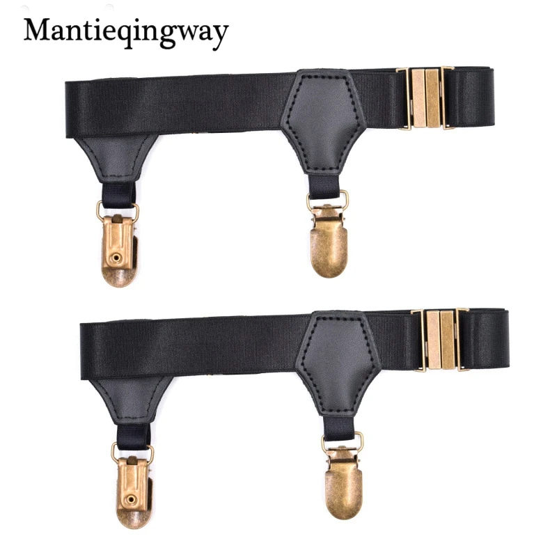 Mantieqingway Mens Nylon Socks Stay Holder for Women Shirt Suspender