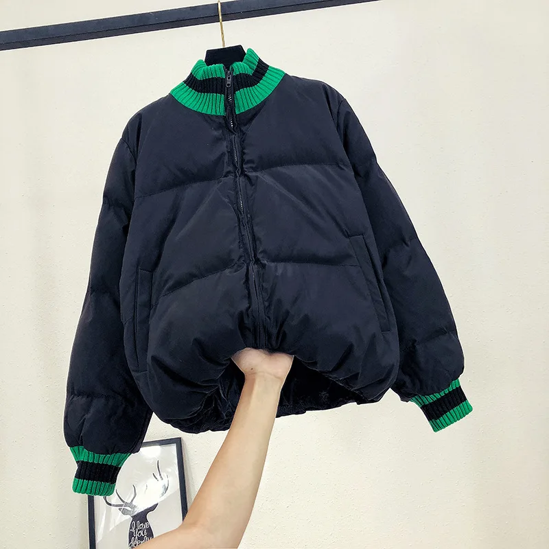 Clair Vent Femmes Coton Institut Lâche Nouvelle Vêtements Féminine Peng vert 2018 Colliers Mode Pour noir Beige Couleur Épais Robe Hiver Gao Automne FcJTK1l