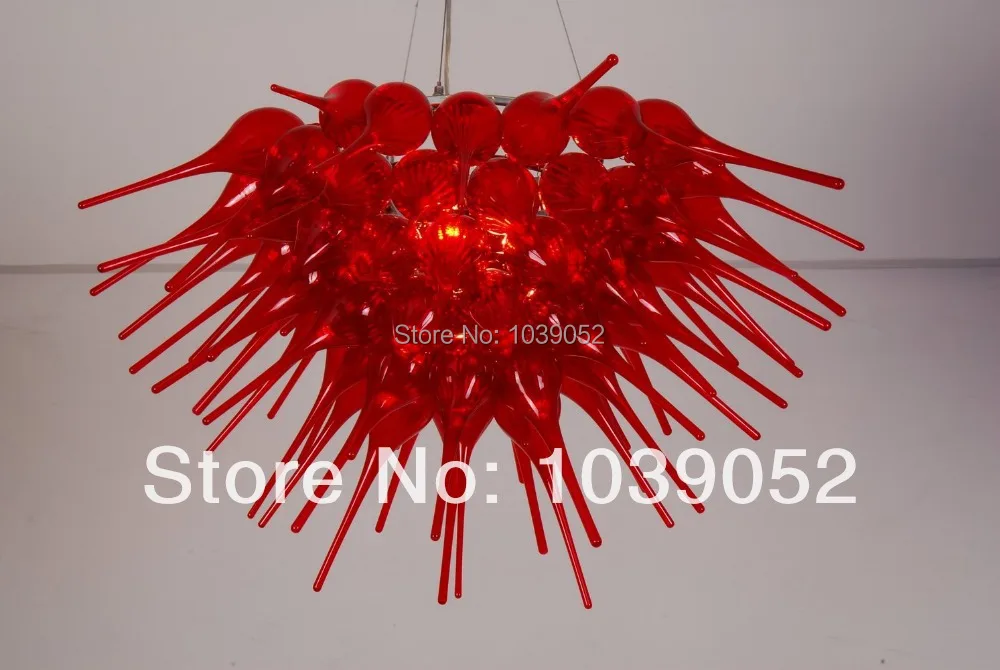 

Free shipping hot big murano red blown glass chandelier light (BGC2022)