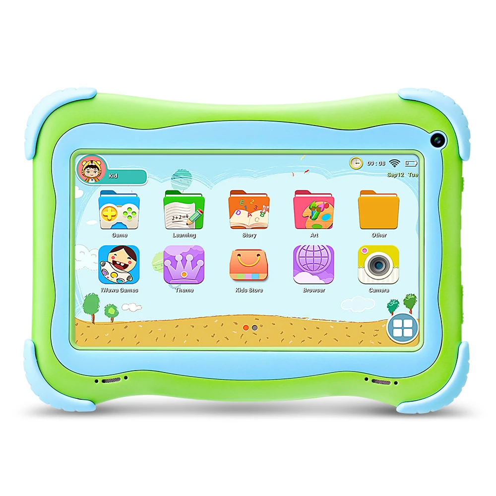 

Yuntab green 7inch Q91 Tablet PC Quad Core Allwinner A33 1GB+16GB Iwawa Software Games Educational with Dual Camera