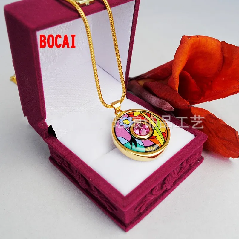 

Austrian style sautoir Cloisonne enamel colour diamond pendant Manufacturers supply a necklace can be mixed batch